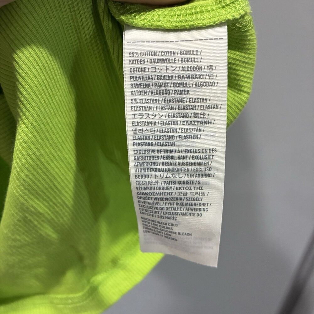 Abercrombie Y2K Ribbed Long Racerback Layering Tank M Neon Green Indie Festival - Picture 5 of 7